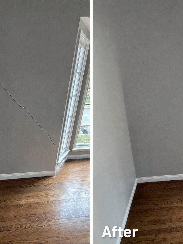 Wall before drywall repair