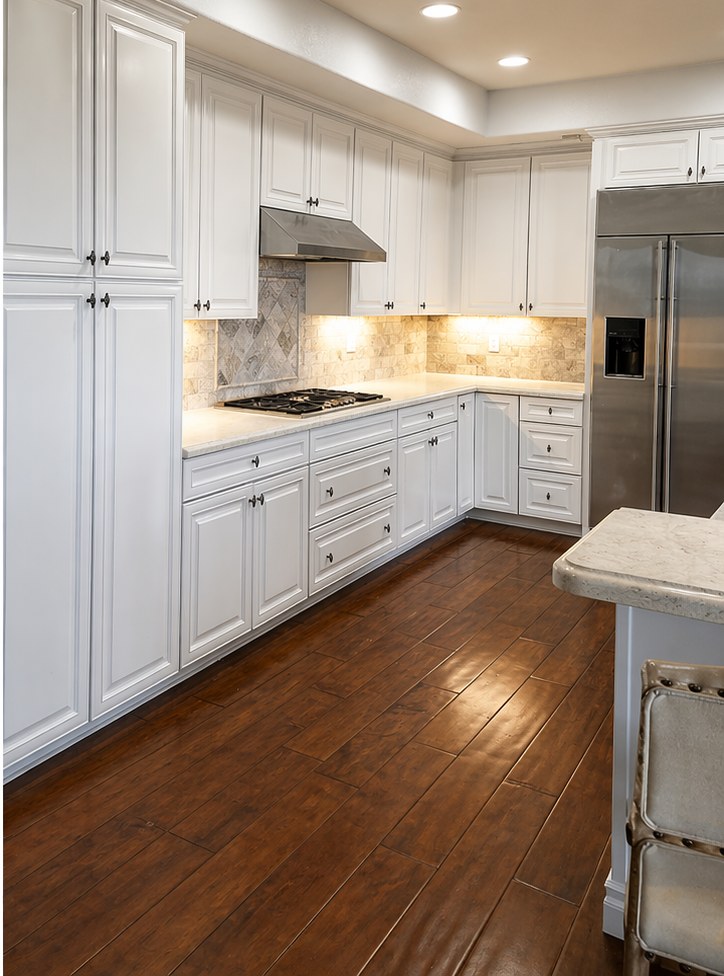 Kitchen cabinets after painting by Bravo's Painting