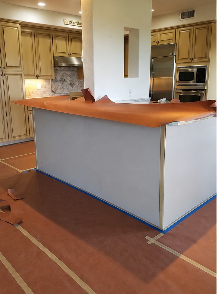 Kitchen cabinets before painting