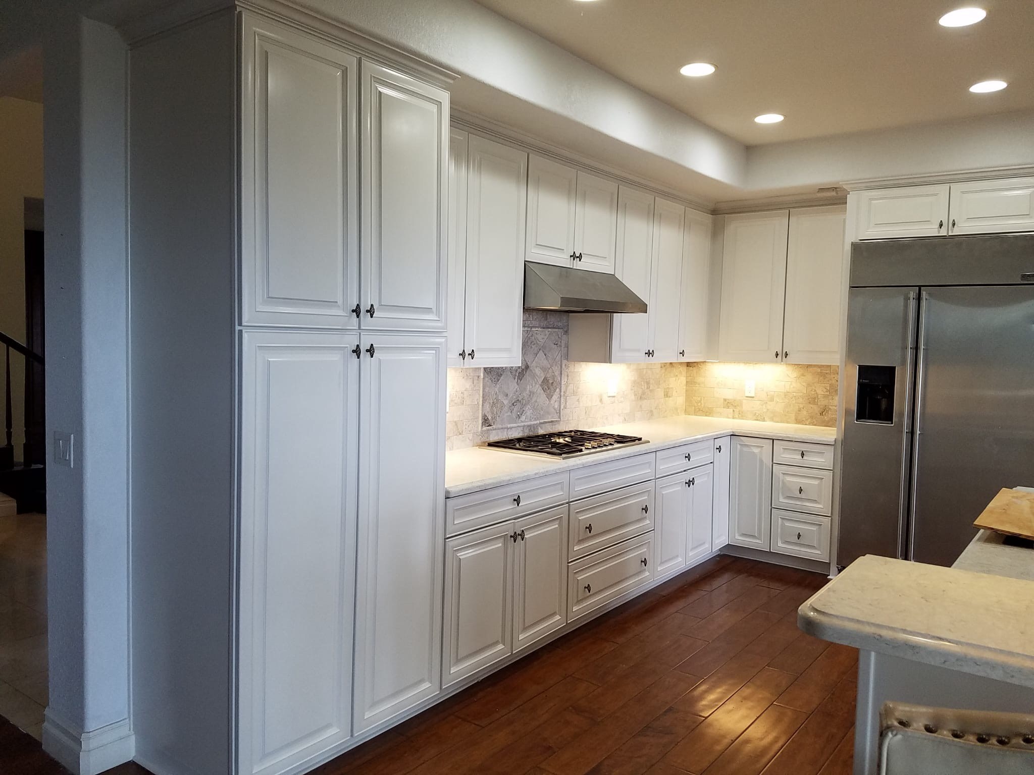 Professionally painted kitchen cabinets